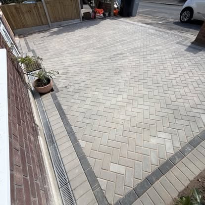 Block-paved driveway